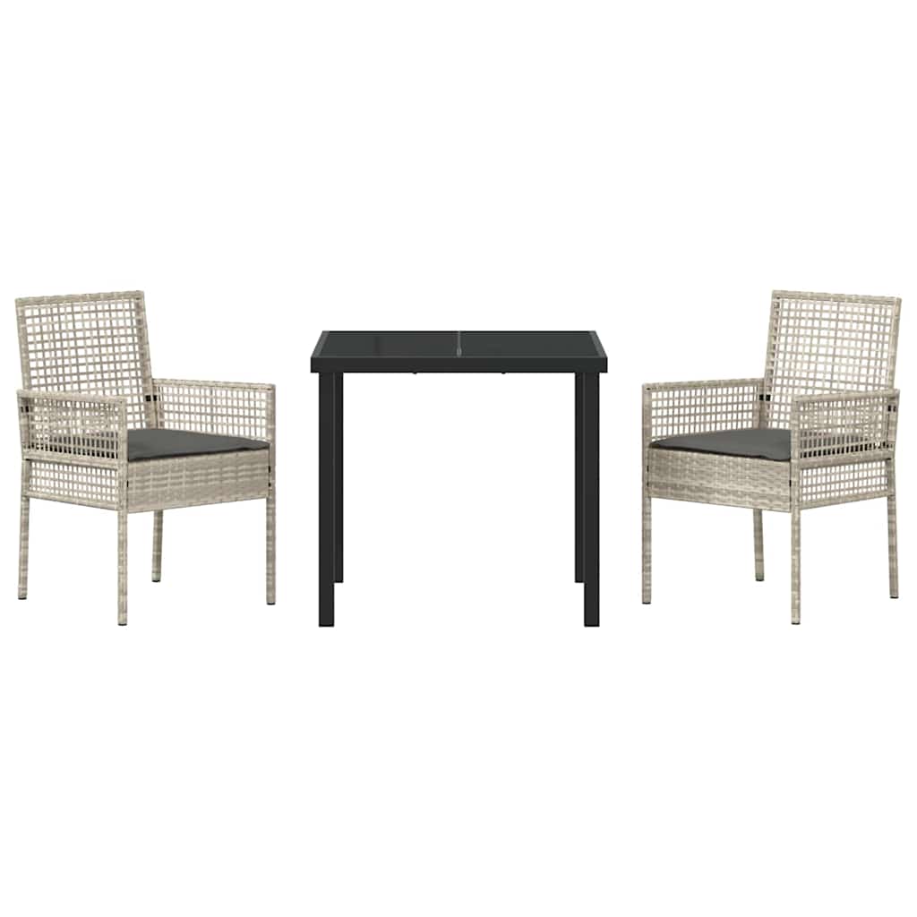 Σέτ φαγητού για κήπο 3 pcs Ανοιχτό γκρι συνθετικό ρατάν - Pakobazaar