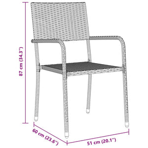 Σέτ φαγητού για κήπο με μαξιλάρι 5 pcs Γκρι συνθετικό ρατάν - Pakobazaar