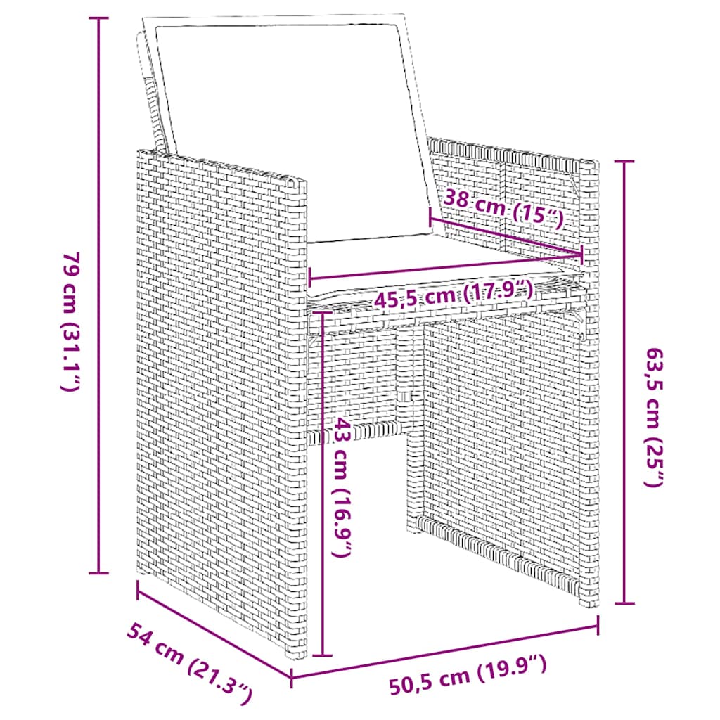 Σέτ φαγητού για κήπο με μαξιλάρι 5 pcs Μπεζ συνθετικό ρατάν - Pakobazaar