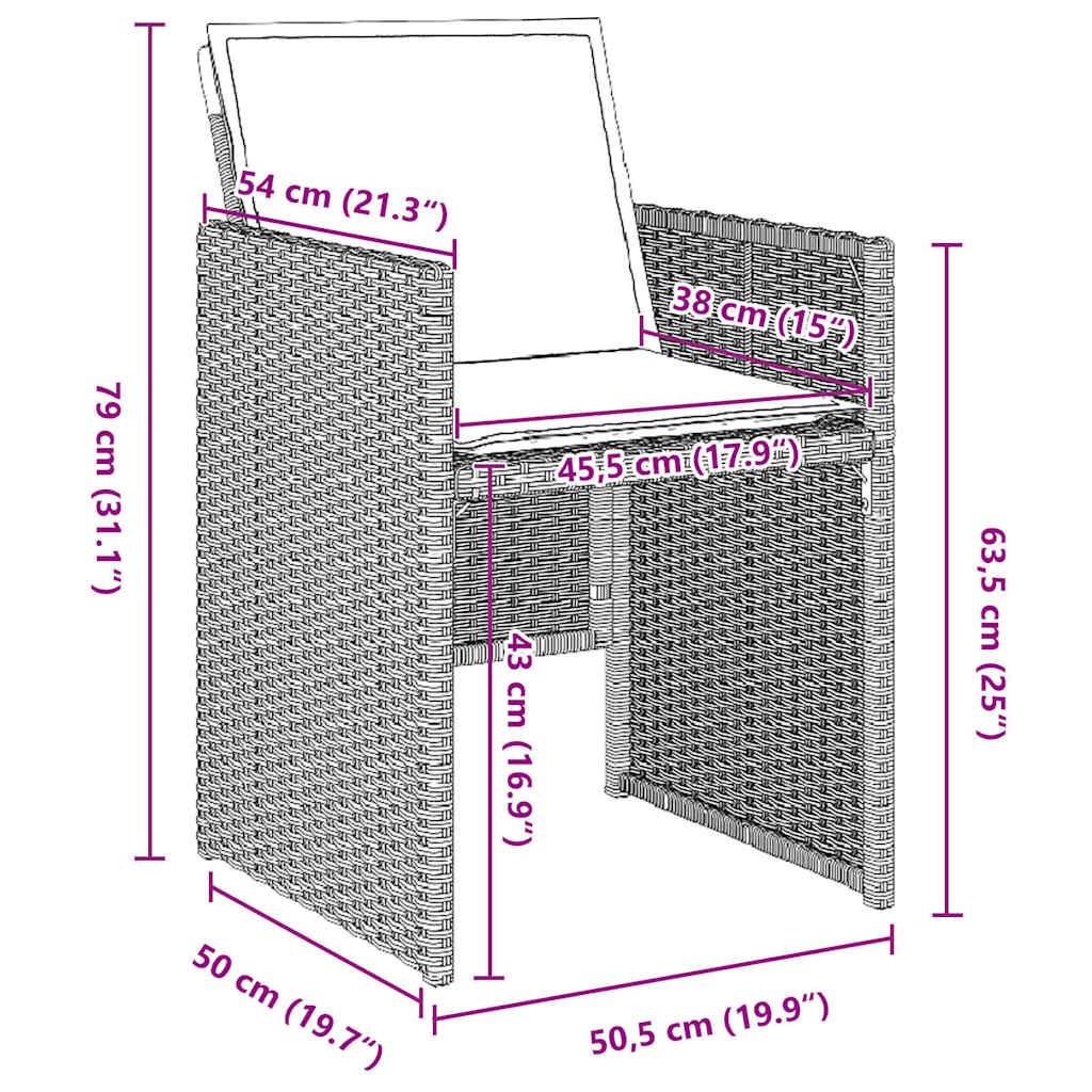 Σέτ φαγητού για κήπο 5 pcs Ανοιχτό γκρι συνθετικό ρατάν - Pakobazaar
