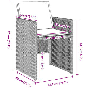 Σέτ φαγητού για κήπο 5 pcs Ανοιχτό γκρι συνθετικό ρατάν - Pakobazaar