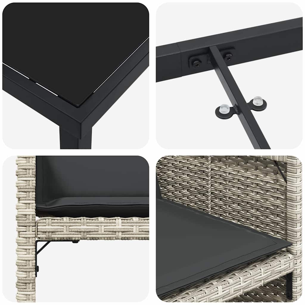 Σέτ φαγητού για κήπο 5 pcs Ανοιχτό γκρι συνθετικό ρατάν - Pakobazaar