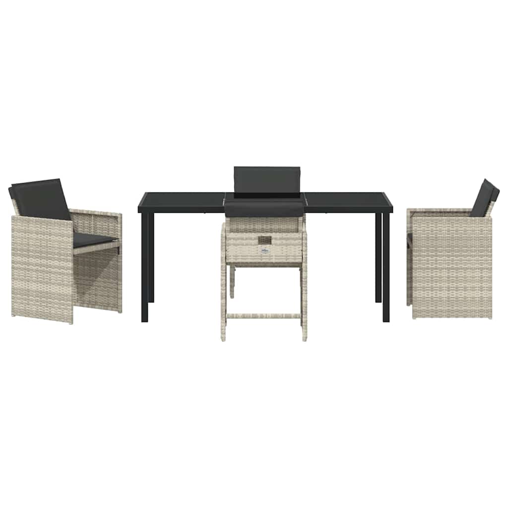 Σέτ φαγητού για κήπο 5 pcs Ανοιχτό γκρι συνθετικό ρατάν - Pakobazaar