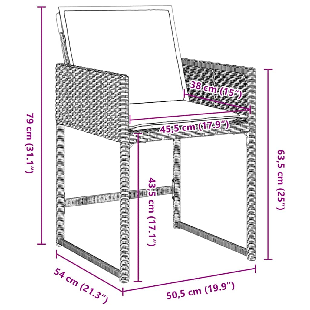 Σέτ φαγητού για κήπο 9 pcs Ανοιχτό γκρι συνθετικό ρατάν - Pakobazaar
