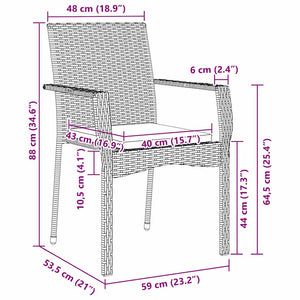 Σέτ φαγητού για κήπο με μαξιλάρι 5 pcs Γκρι συνθετικό ρατάν - Pakobazaar