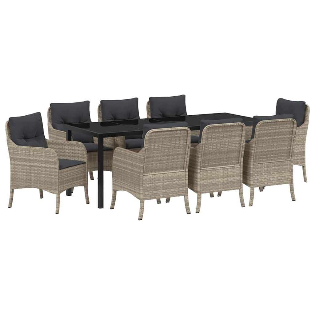 Σέτ φαγητού για κήπο 9 pcs Ανοιχτό γκρι συνθετικό ρατάν - Pakobazaar