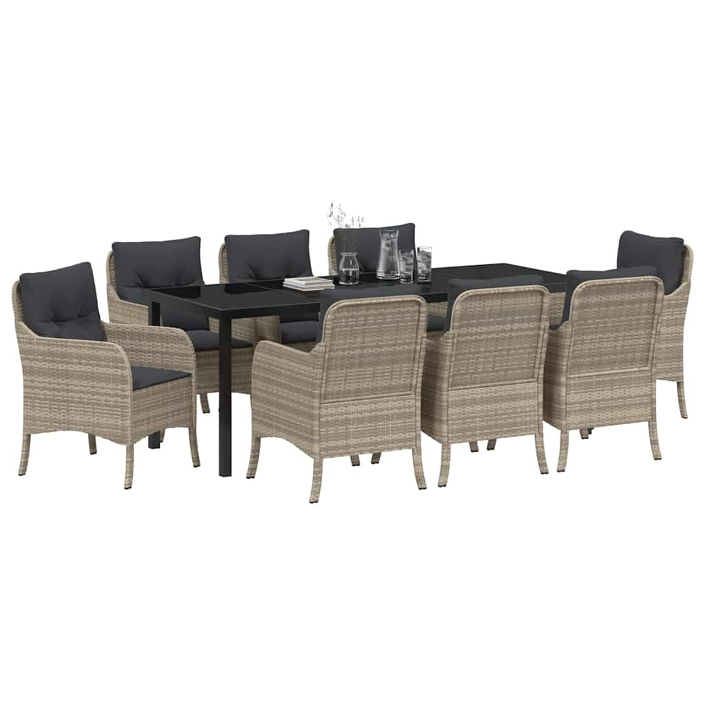 Σέτ φαγητού για κήπο 9 pcs Ανοιχτό γκρι συνθετικό ρατάν - Pakobazaar