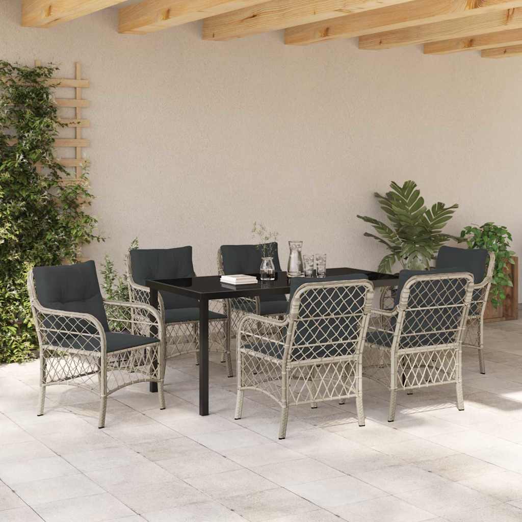 Σέτ φαγητού για κήπο 7 pcs Ανοιχτό γκρι συνθετικό ρατάν - Pakobazaar