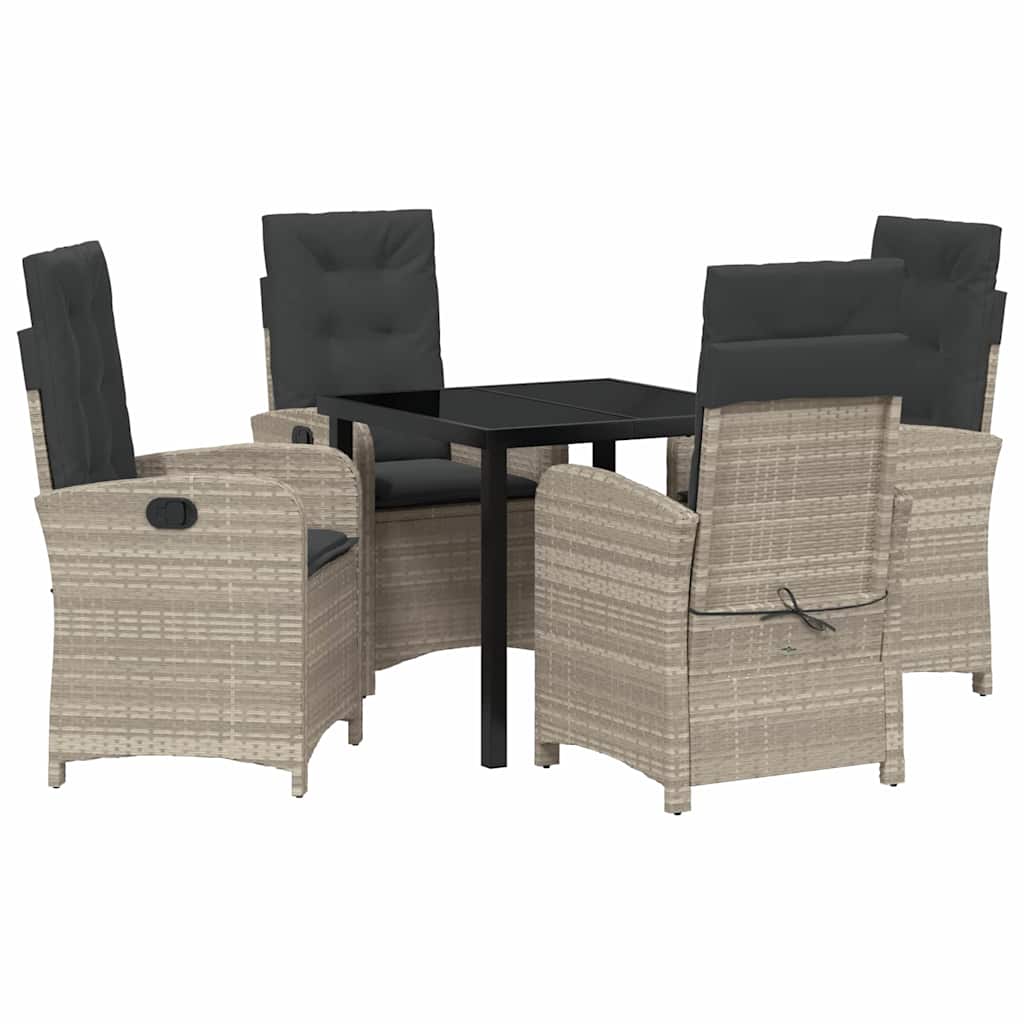 Σέτ φαγητού για κήπο 5 pcs Ανοιχτό γκρι συνθετικό ρατάν - Pakobazaar