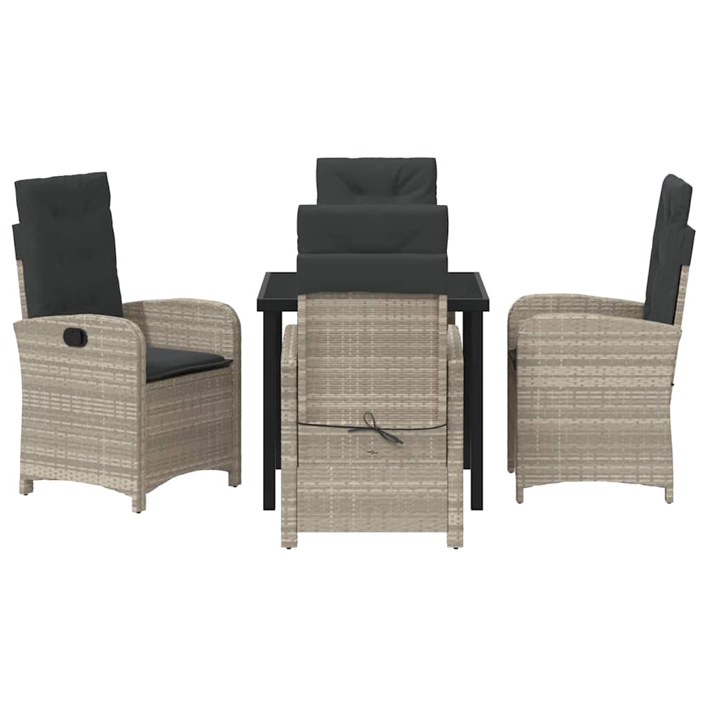 Σέτ φαγητού για κήπο 5 pcs Ανοιχτό γκρι συνθετικό ρατάν - Pakobazaar