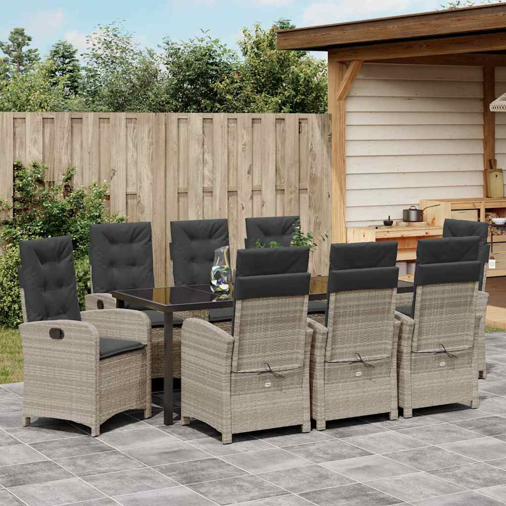 Σέτ φαγητού για κήπο 9 pcs Ανοιχτό γκρι συνθετικό ρατάν - Pakobazaar