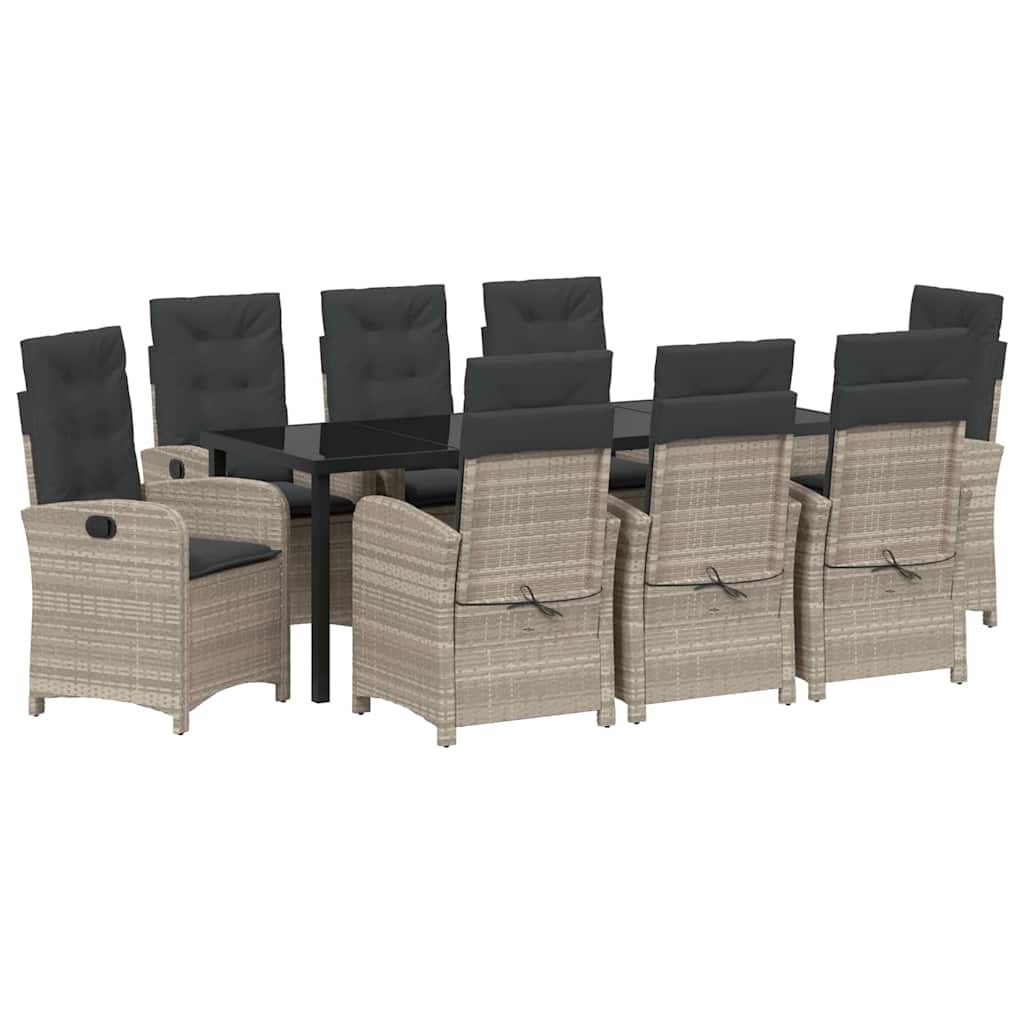 Σέτ φαγητού για κήπο 9 pcs Ανοιχτό γκρι συνθετικό ρατάν - Pakobazaar