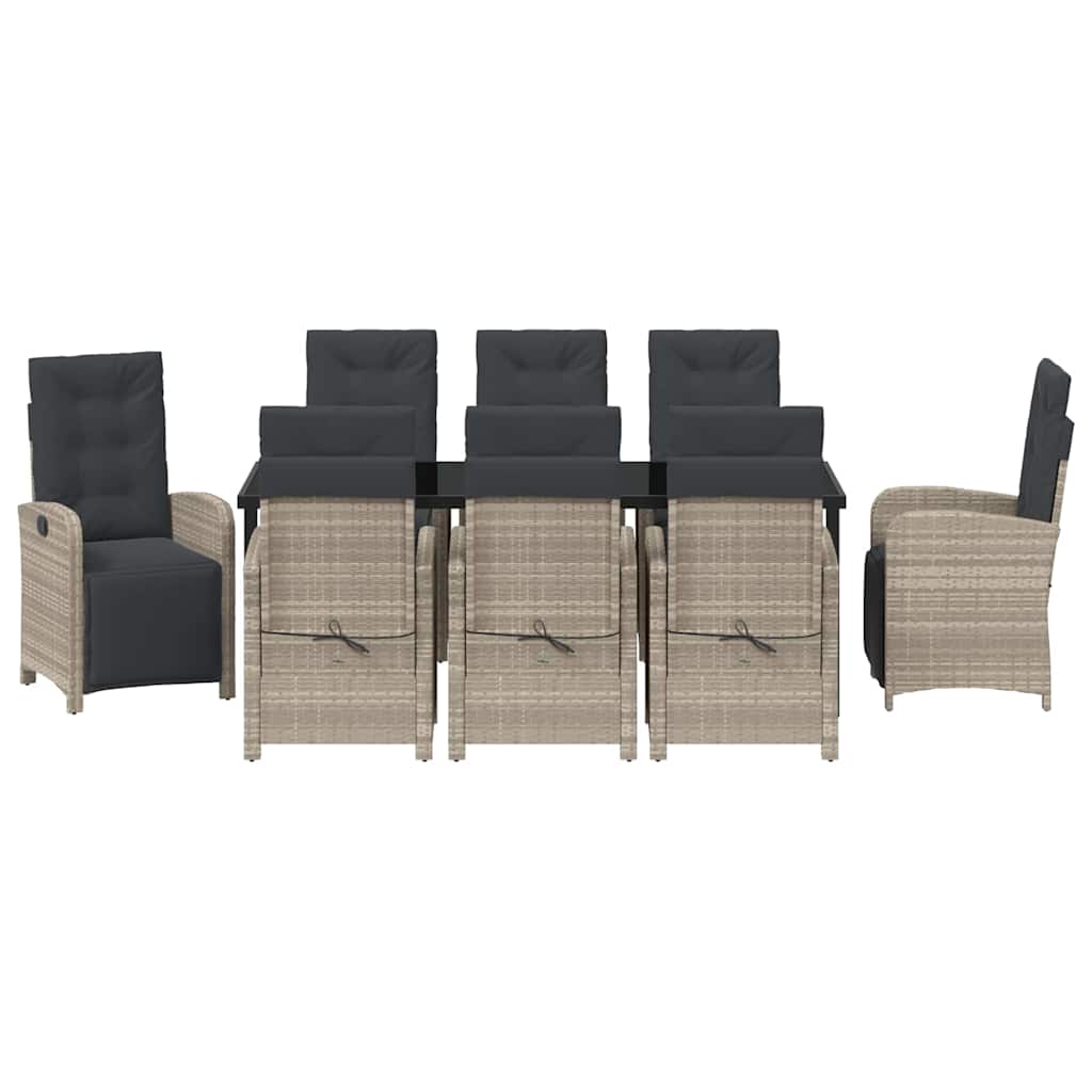 Σέτ φαγητού για κήπο 9 pcs Ανοιχτό γκρι συνθετικό ρατάν - Pakobazaar