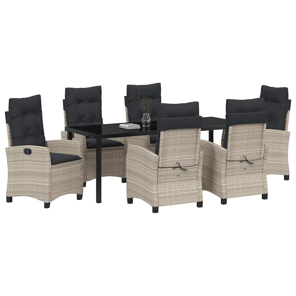 Σέτ φαγητού για κήπο 7 pcs Ανοιχτό γκρι συνθετικό ρατάν - Pakobazaar