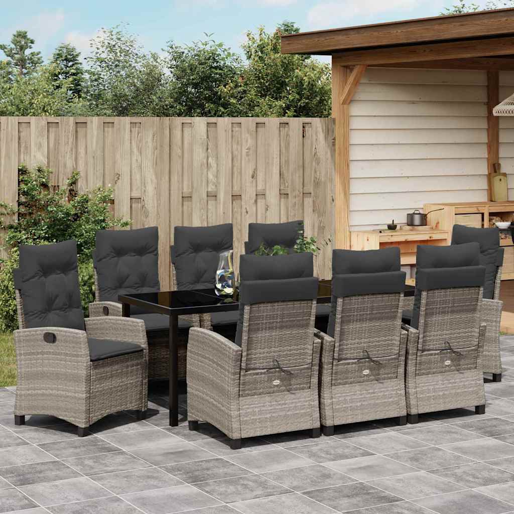 Σέτ φαγητού για κήπο 9 pcs Ανοιχτό γκρι συνθετικό ρατάν - Pakobazaar