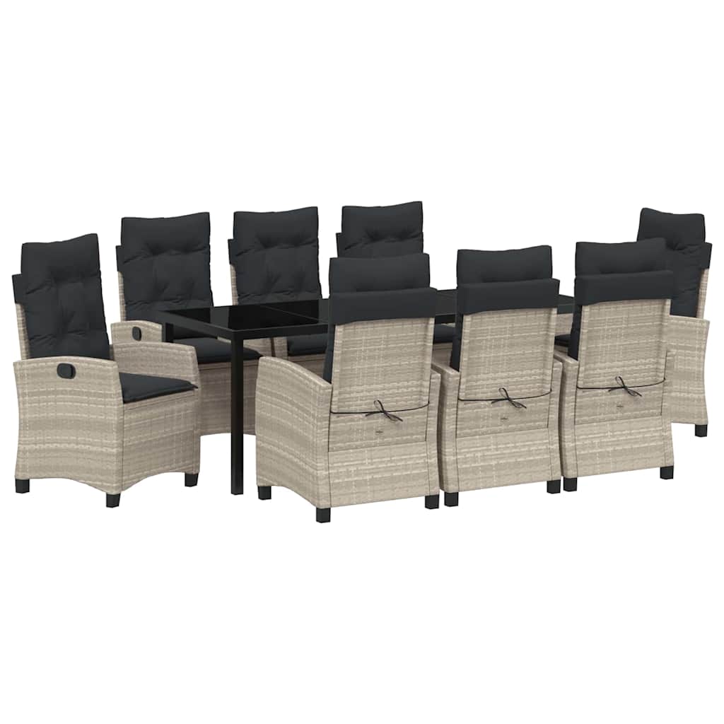 Σέτ φαγητού για κήπο 9 pcs Ανοιχτό γκρι συνθετικό ρατάν - Pakobazaar