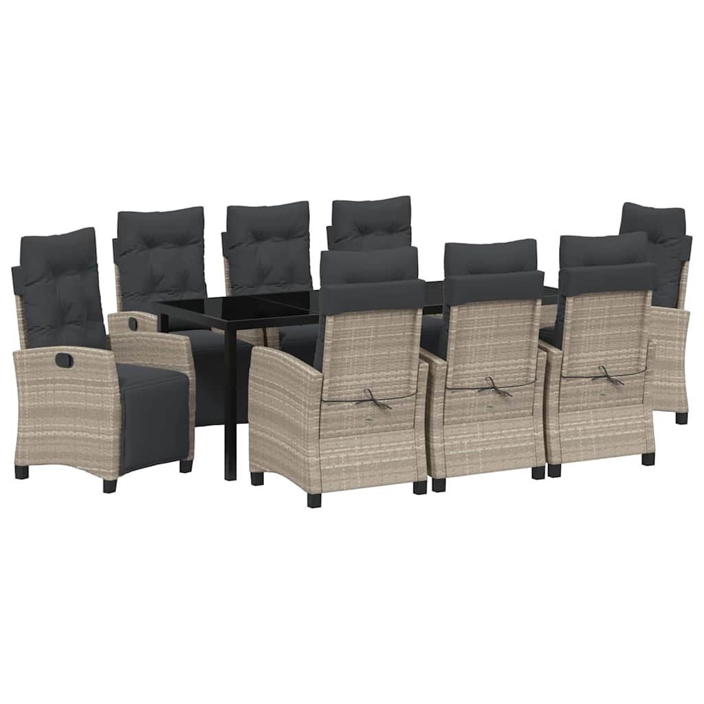 Σέτ φαγητού για κήπο 9 pcs Ανοιχτό γκρι συνθετικό ρατάν - Pakobazaar