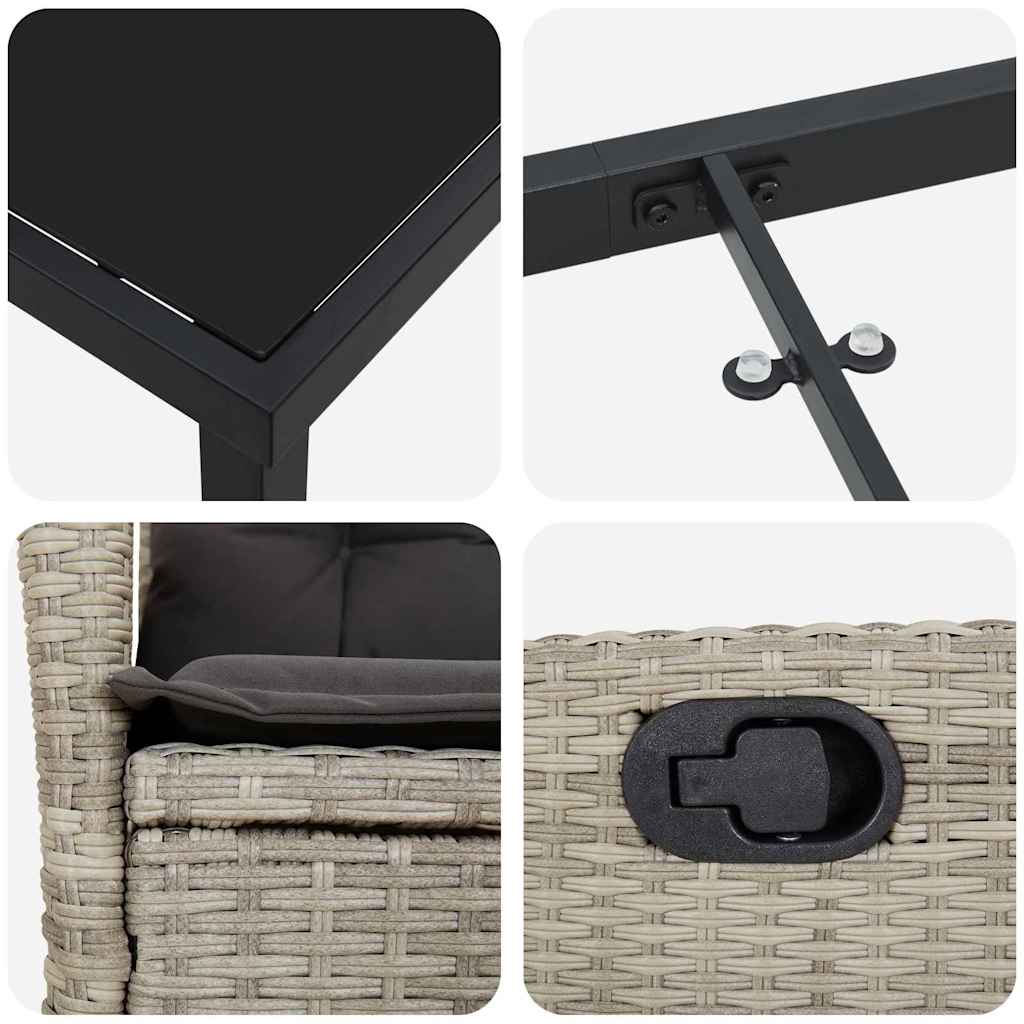 Σέτ φαγητού για κήπο 5 pcs Ανοιχτό γκρι συνθετικό ρατάν - Pakobazaar