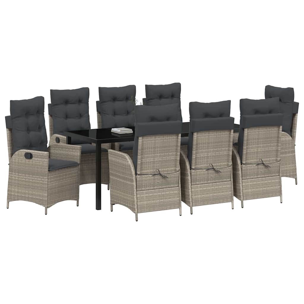 Σέτ φαγητού για κήπο 9 pcs Ανοιχτό γκρι συνθετικό ρατάν - Pakobazaar