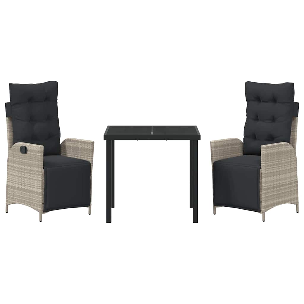 Σέτ φαγητού για κήπο 3 pcs Ανοιχτό γκρι συνθετικό ρατάν - Pakobazaar