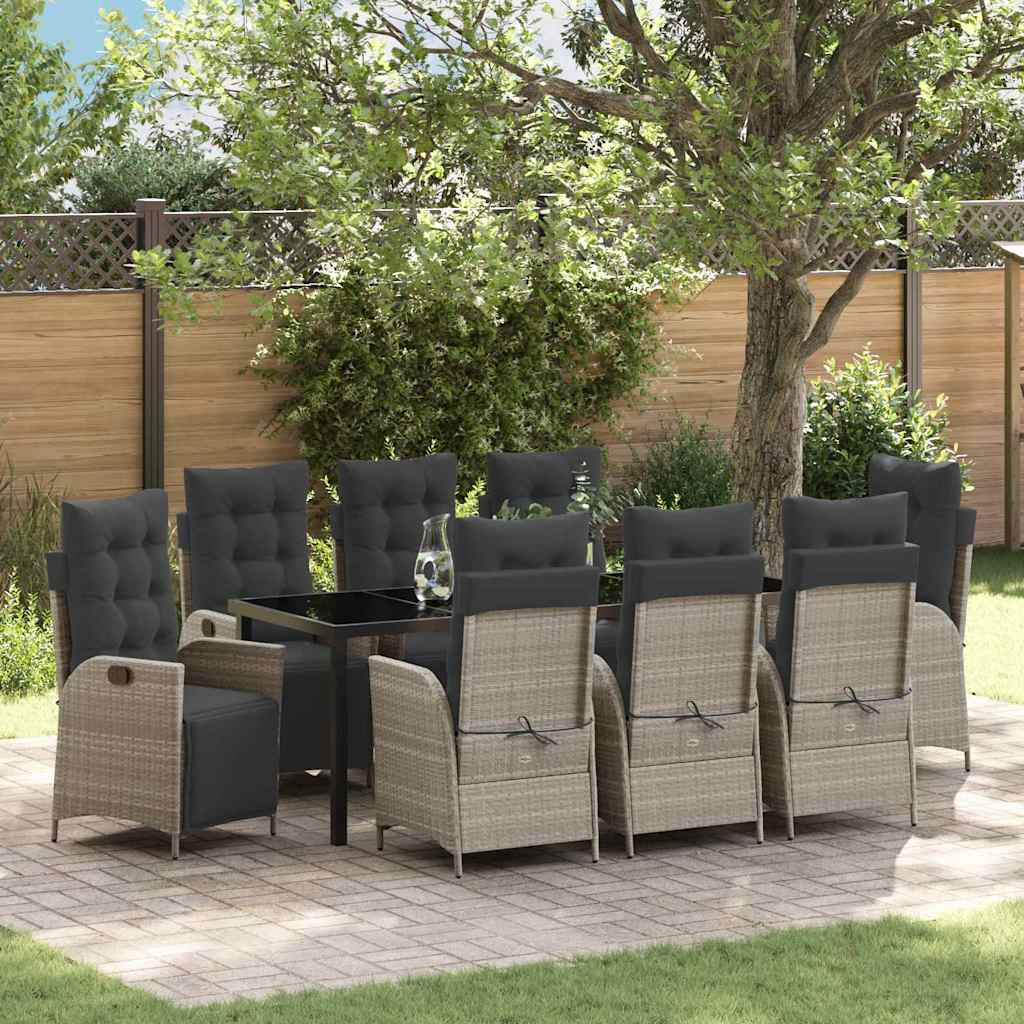 Σέτ φαγητού για κήπο 9 pcs Ανοιχτό γκρι συνθετικό ρατάν - Pakobazaar