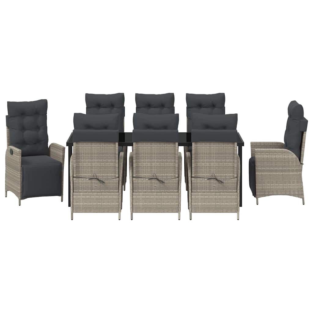 Σέτ φαγητού για κήπο 9 pcs Ανοιχτό γκρι συνθετικό ρατάν - Pakobazaar