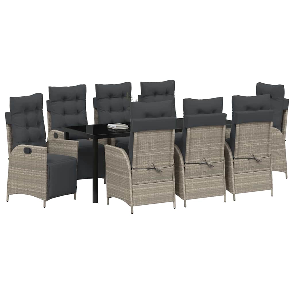 Σέτ φαγητού για κήπο 9 pcs Ανοιχτό γκρι συνθετικό ρατάν - Pakobazaar