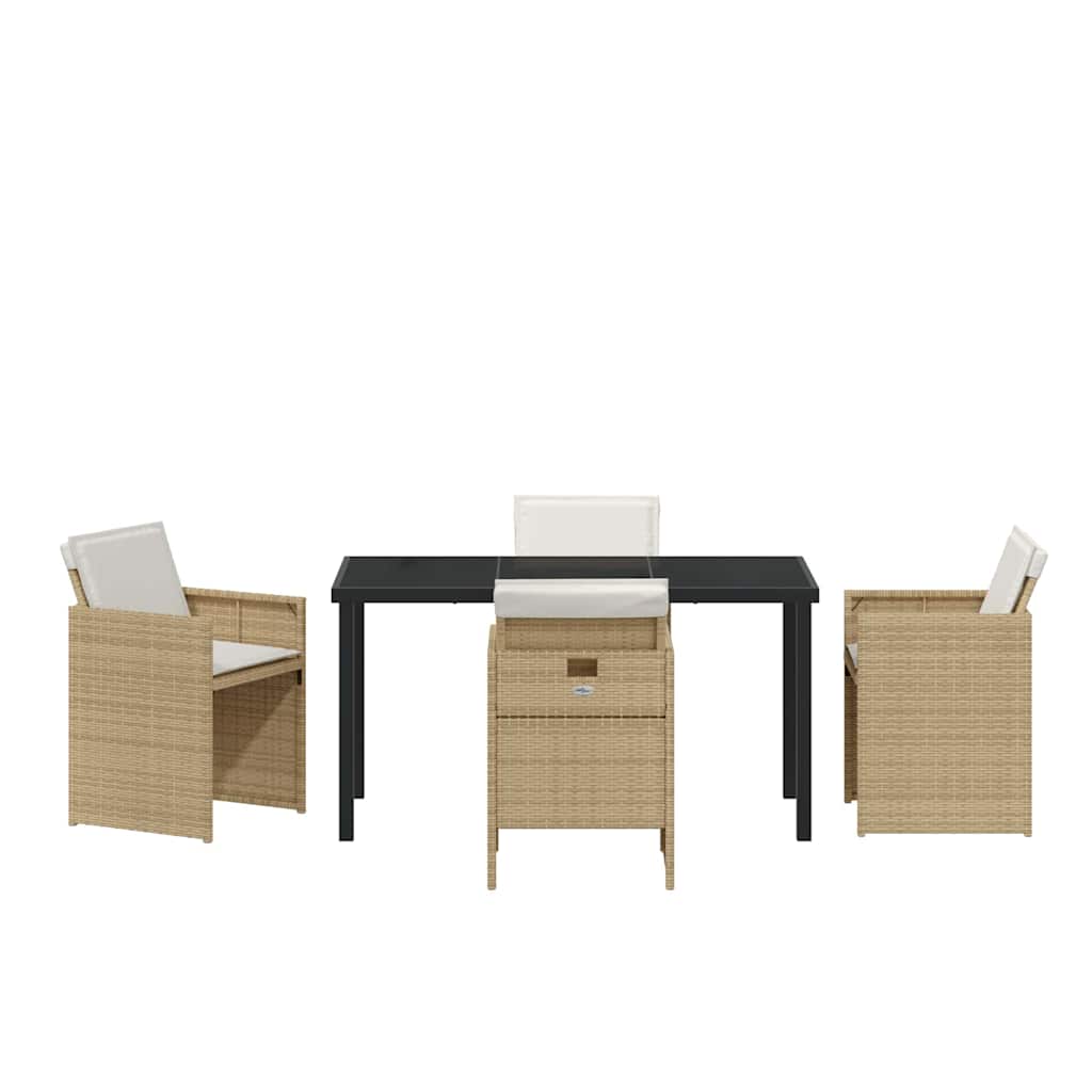 Σέτ φαγητού για κήπο 5 pcs Μπεζ συνθετικό ρατάν - Pakobazaar