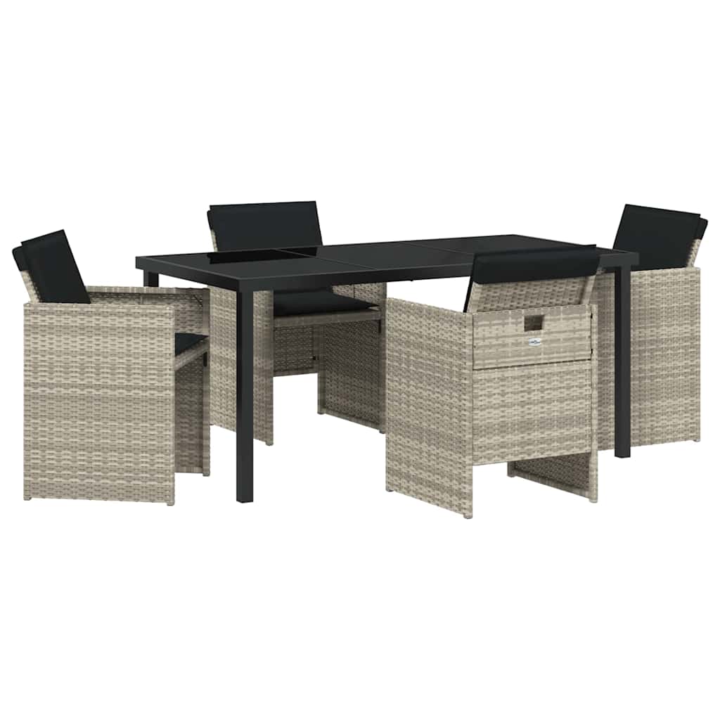 Σέτ φαγητού για κήπο 5 pcs Ανοιχτό γκρι συνθετικό ρατάν - Pakobazaar