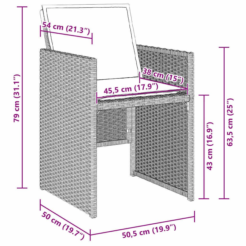 Σέτ φαγητού για κήπο 5 pcs Ανοιχτό γκρι συνθετικό ρατάν - Pakobazaar