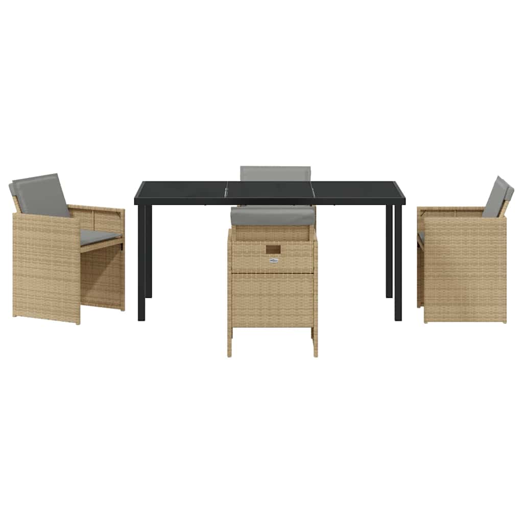 Σέτ φαγητού για κήπο 5 pcs Μπεζ συνθετικό ρατάν - Pakobazaar