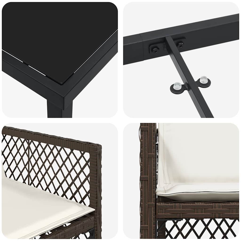 Σέτ φαγητού για κήπο 5 pcs Καφέ συνθετικό ρατάν - Pakobazaar