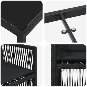 Σέτ φαγητού για κήπο 5 pcs Μαύρο Χάλυβας με επίστρωση πούδρας - Pakobazaar