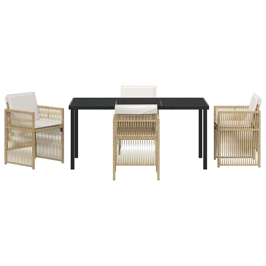 Σέτ φαγητού για κήπο 5 pcs Μπεζ Χάλυβας με επίστρωση πούδρας - Pakobazaar