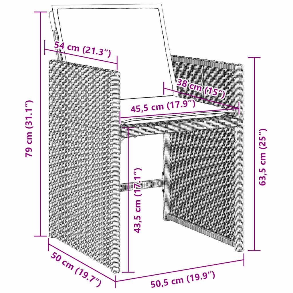 Σέτ φαγητού για κήπο 5 pcs Ανοιχτό γκρι συνθετικό ρατάν - Pakobazaar