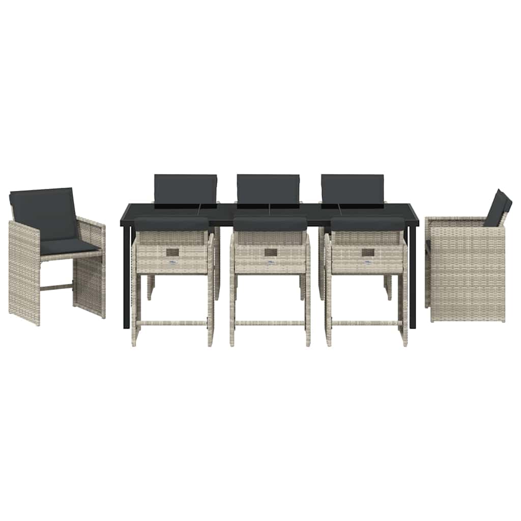 Σέτ φαγητού για κήπο 9 pcs Ανοιχτό γκρι συνθετικό ρατάν - Pakobazaar