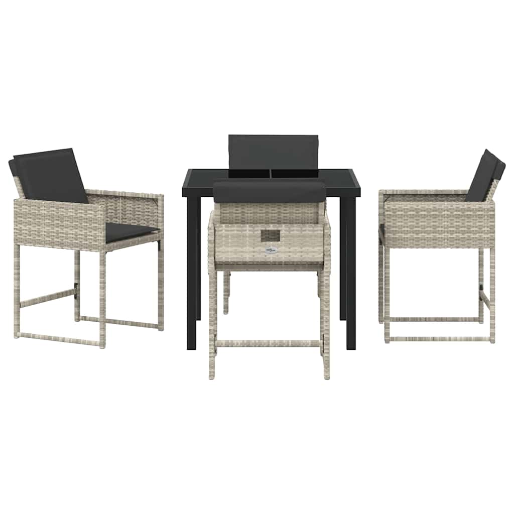 Σέτ φαγητού για κήπο 5 pcs Ανοιχτό γκρι συνθετικό ρατάν - Pakobazaar