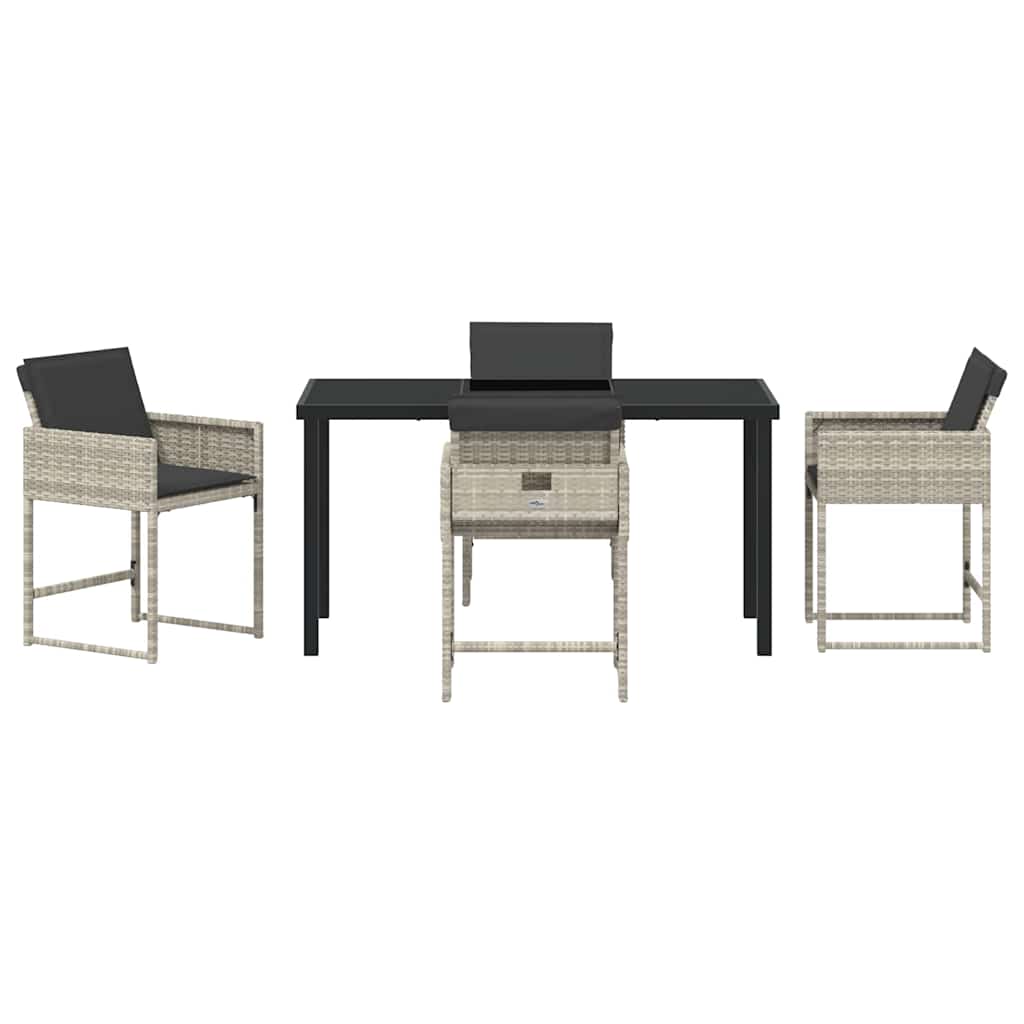 Σέτ φαγητού για κήπο 5 pcs Ανοιχτό γκρι συνθετικό ρατάν - Pakobazaar