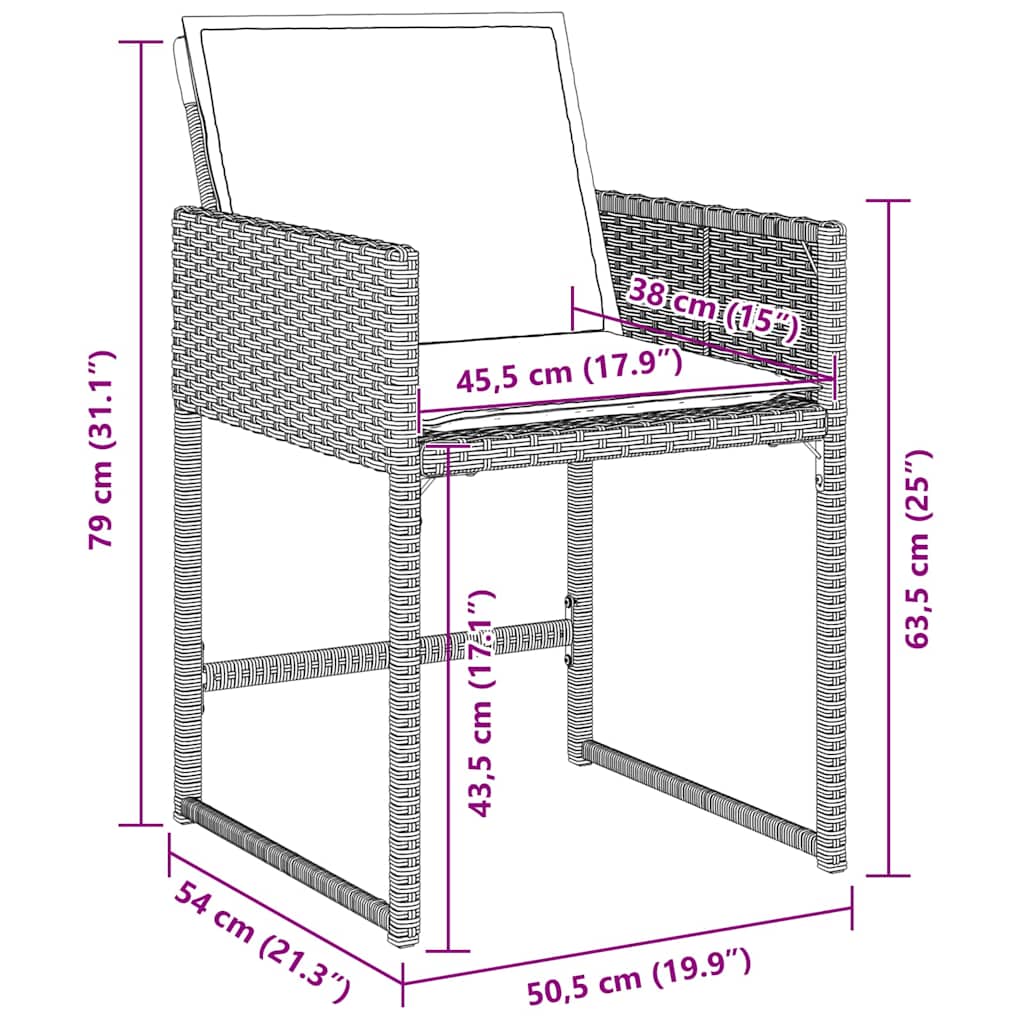 Σέτ φαγητού για κήπο 5 pcs Ανοιχτό γκρι συνθετικό ρατάν - Pakobazaar
