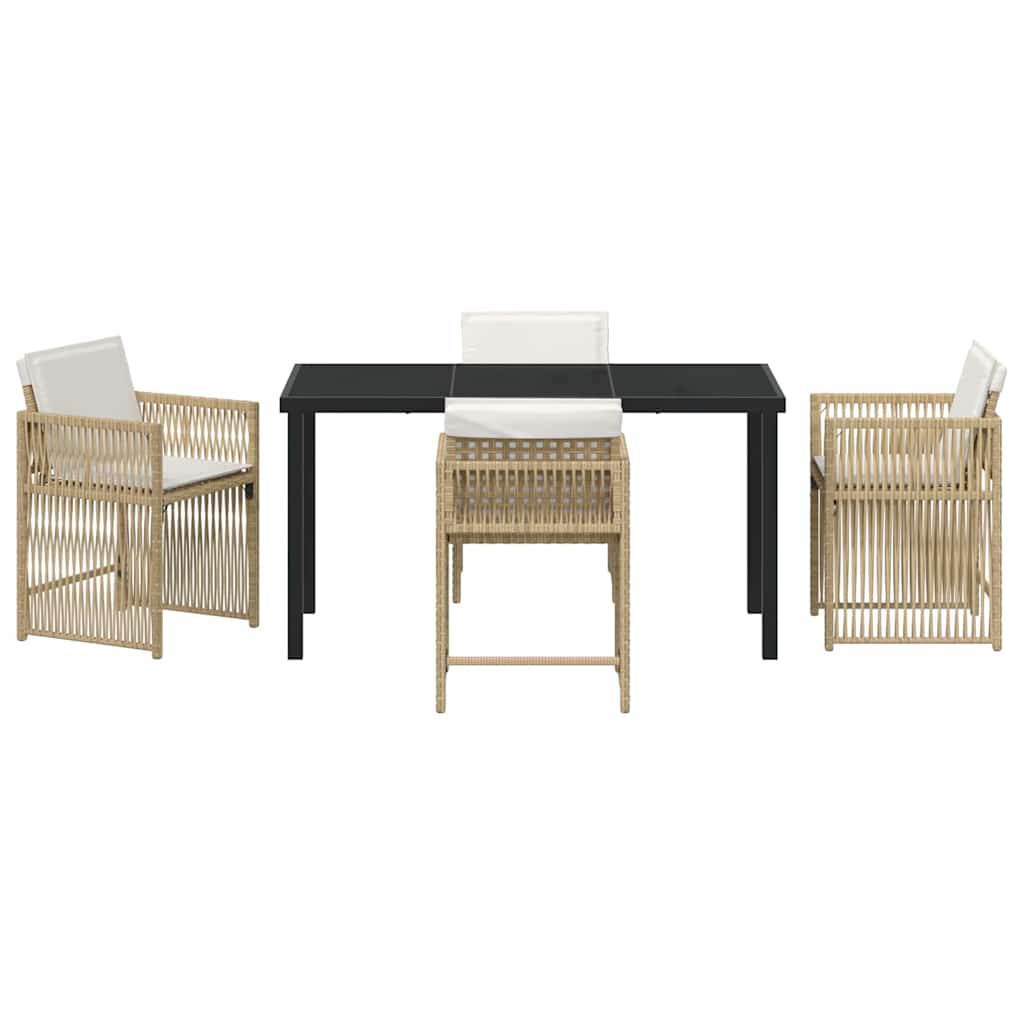 Σέτ φαγητού για κήπο 5 pcs Μπεζ συνθετικό ρατάν - Pakobazaar