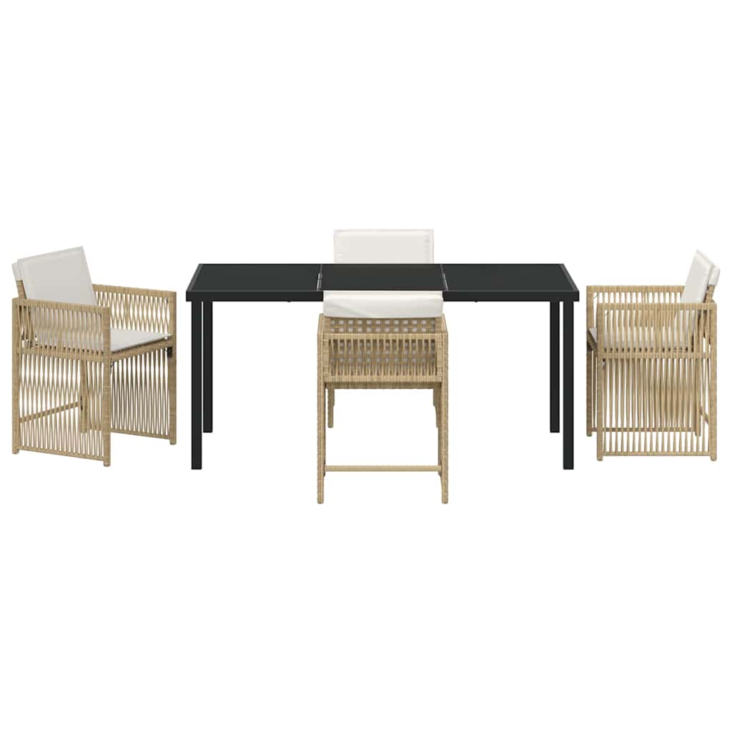 Σέτ φαγητού για κήπο 5 pcs Μπεζ συνθετικό ρατάν - Pakobazaar