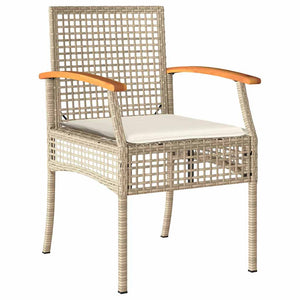 Σέτ φαγητού για κήπο 9 pcs Μπεζ συνθετικό ρατάν - Pakobazaar