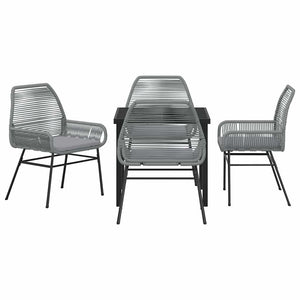 Σέτ φαγητού για κήπο με μαξιλάρι 5 pcs Γκρι συνθετικό ρατάν - Pakobazaar