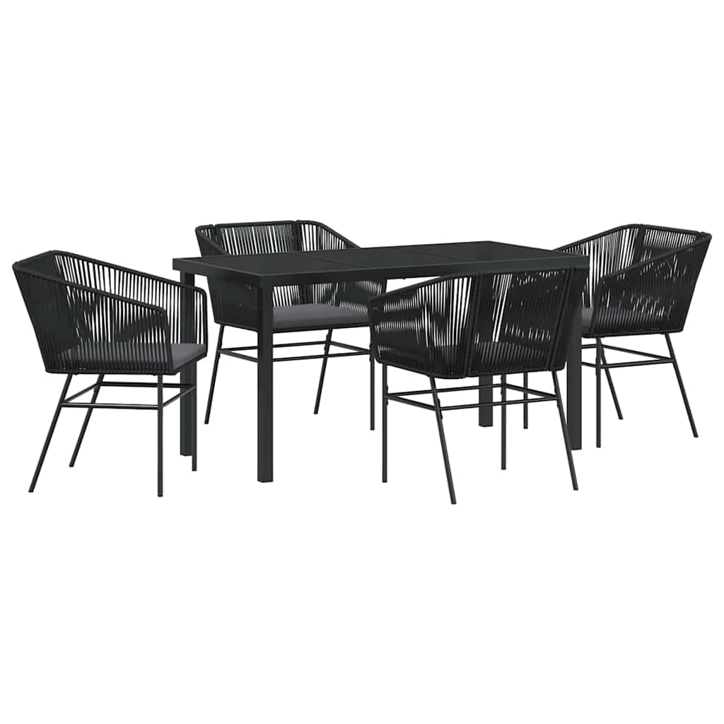 Σέτ φαγητού για κήπο 5 pcs Μαύρο Χάλυβας με επίστρωση πούδρας - Pakobazaar