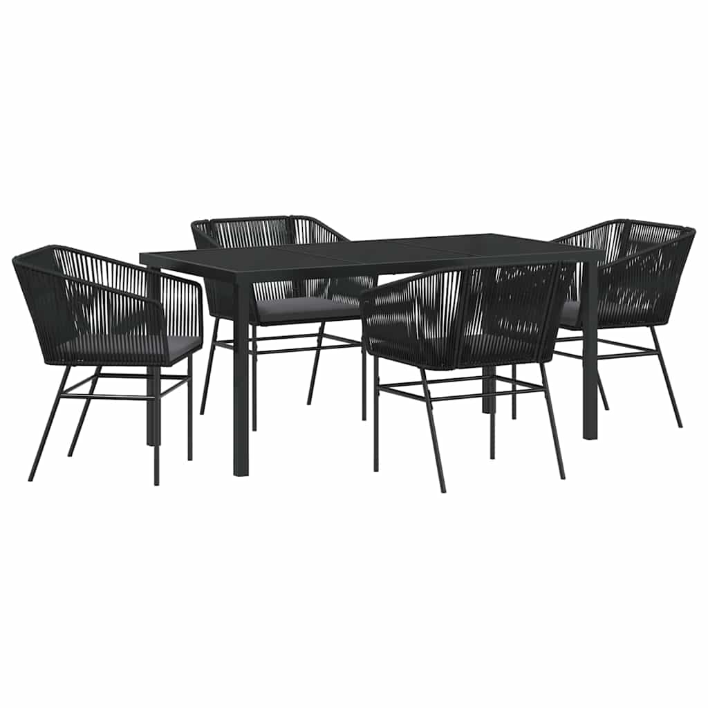 Σέτ φαγητού για κήπο 5 pcs Μαύρο Χάλυβας με επίστρωση πούδρας - Pakobazaar