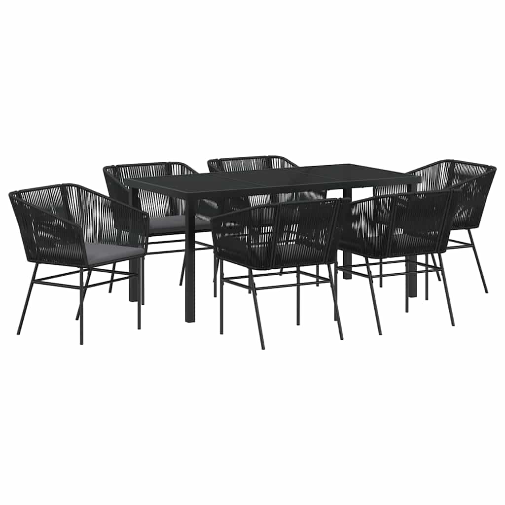 Σέτ φαγητού για κήπο 7 pcs Μαύρο Χάλυβας με επίστρωση πούδρας - Pakobazaar