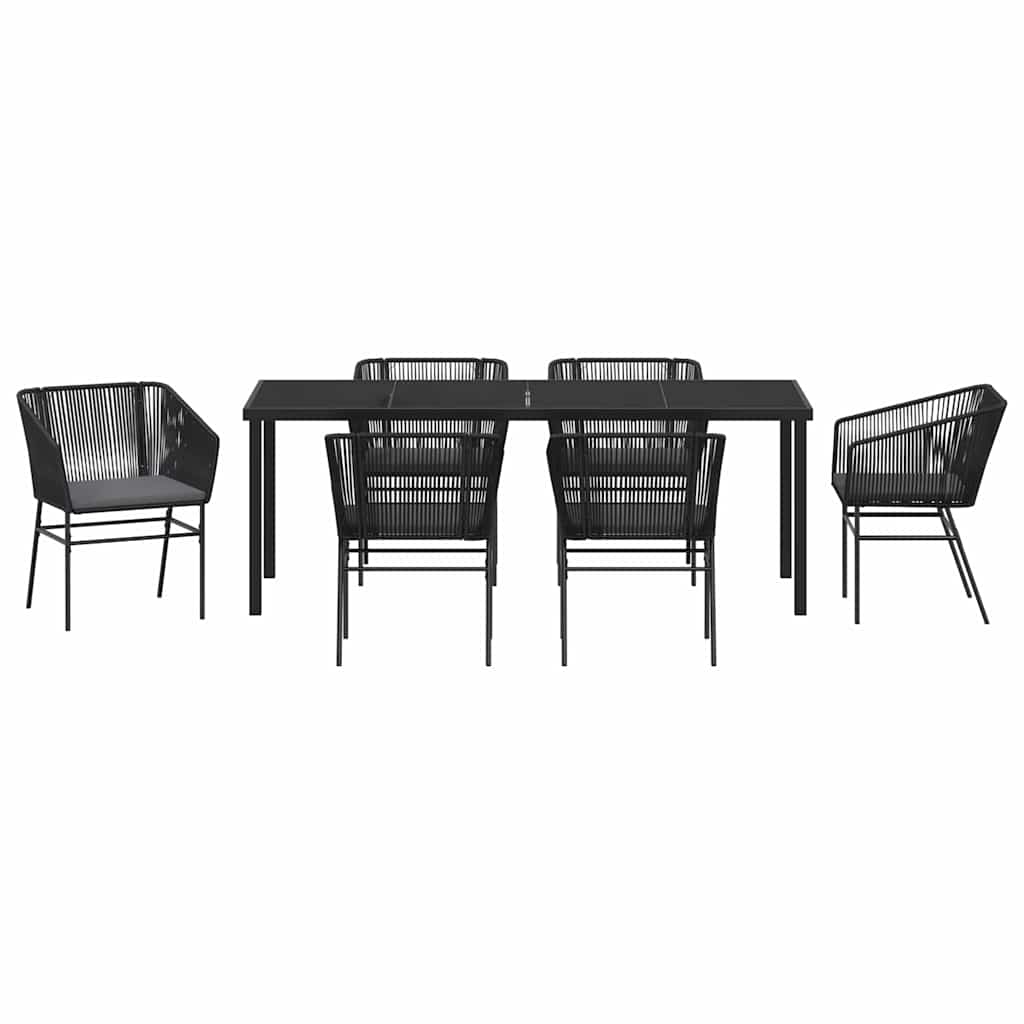 Σέτ φαγητού για κήπο 7 pcs Μαύρο Χάλυβας με επίστρωση πούδρας - Pakobazaar