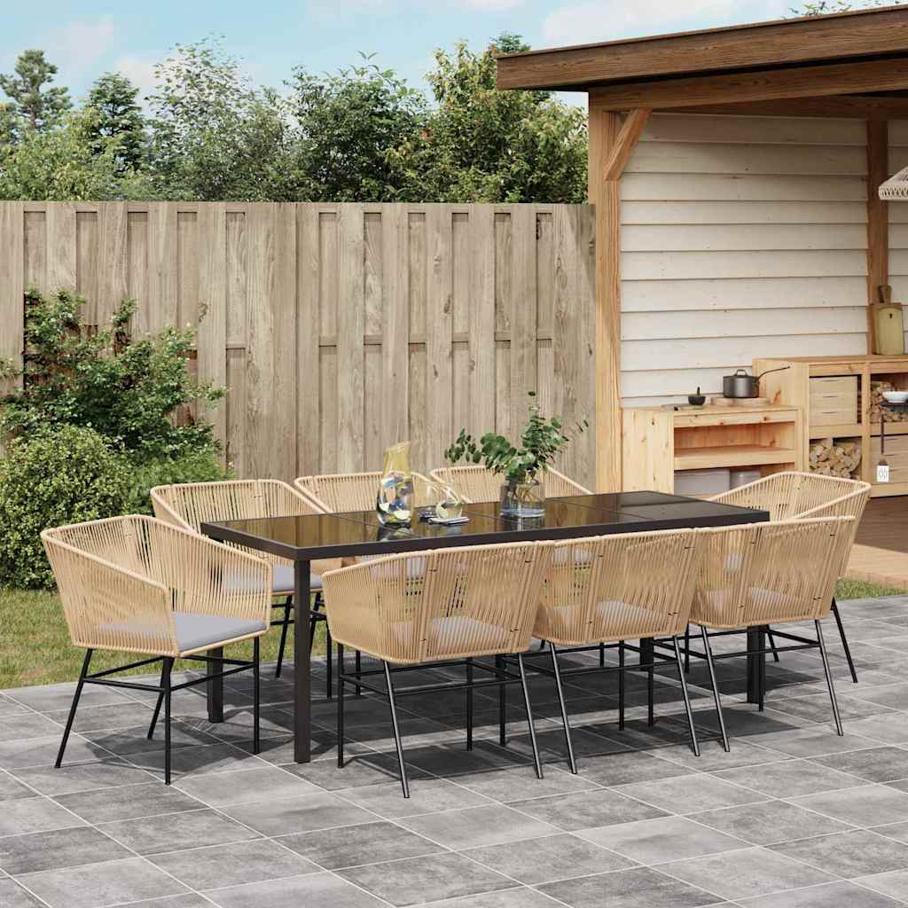 Σέτ φαγητού για κήπο 9 pcs Καφέ Χάλυβας με επίστρωση πούδρας - Pakobazaar