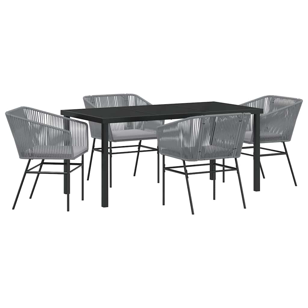 Σέτ φαγητού για κήπο 5 pcs Γκρι Χάλυβας με επίστρωση πούδρας - Pakobazaar