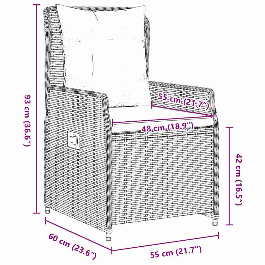 Σέτ φαγητού για κήπο 5 pcs Καφέ συνθετικό ρατάν - Pakobazaar